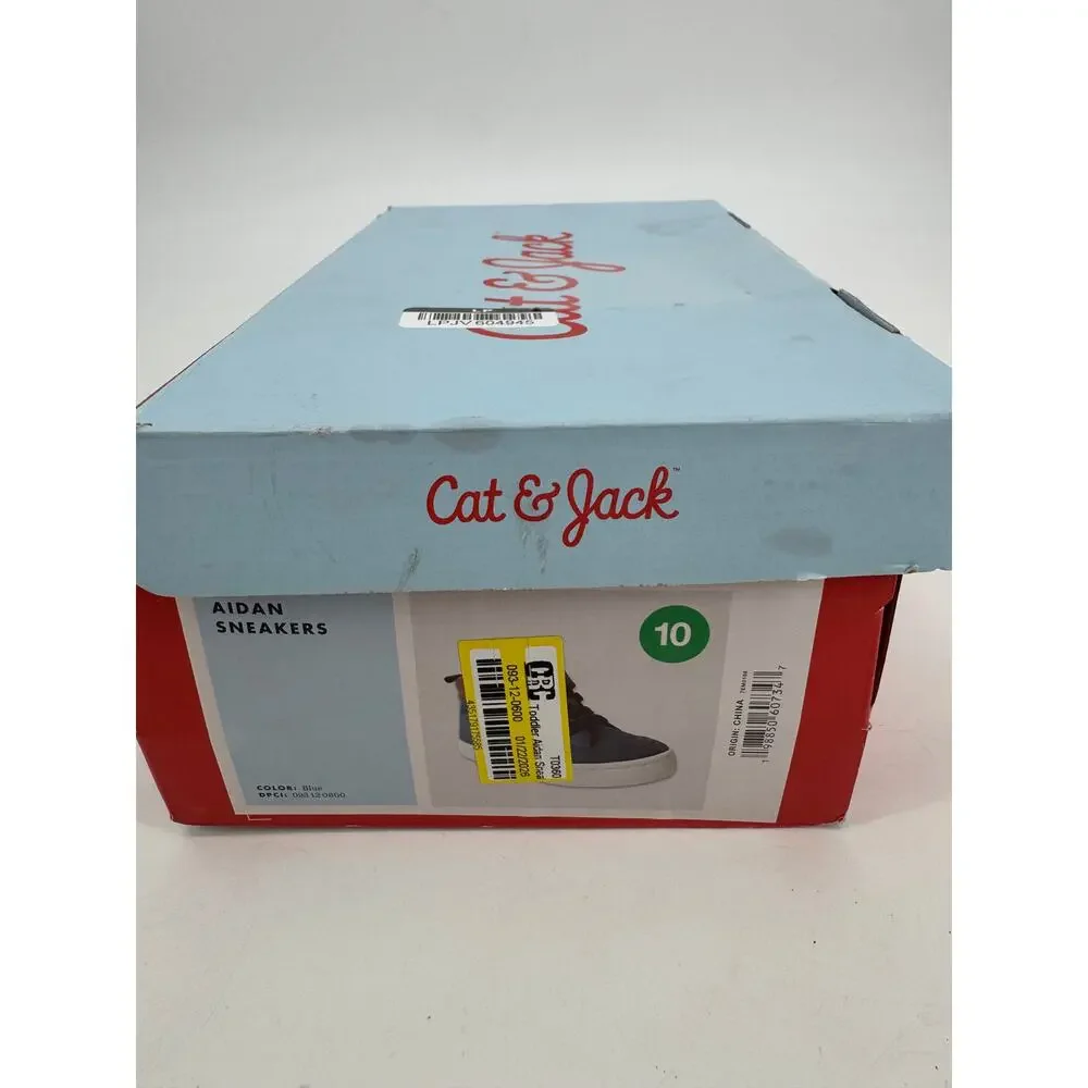 Cat & Jack Toddler Aidan Sneaker Boots Navy Blue Corduroy Trim Size 10